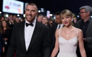 BREAKING: Love in the Limelight as Taylor Swift and Travis Kelce Make a Spectacular Red Carpet Debut at the Oscars 2025, with Swift stating, ‘It’s an honor to share this magical night with someone so special.’