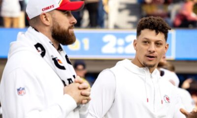patric mahomes and travis lelce were well treated on sunday at american airline center (see vedio below )